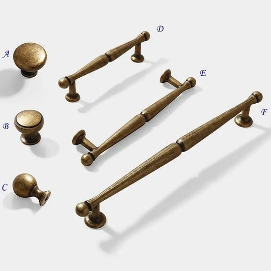 Antique Bronze Cabinet Bar Handles, Retro Drawer Pull, Kitchen Hardware, 3.75" 5" 7.5" Centers