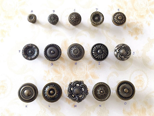 Antique Bronze Drawer Knob, Cabinet Pulls Hardware, Vintage Look