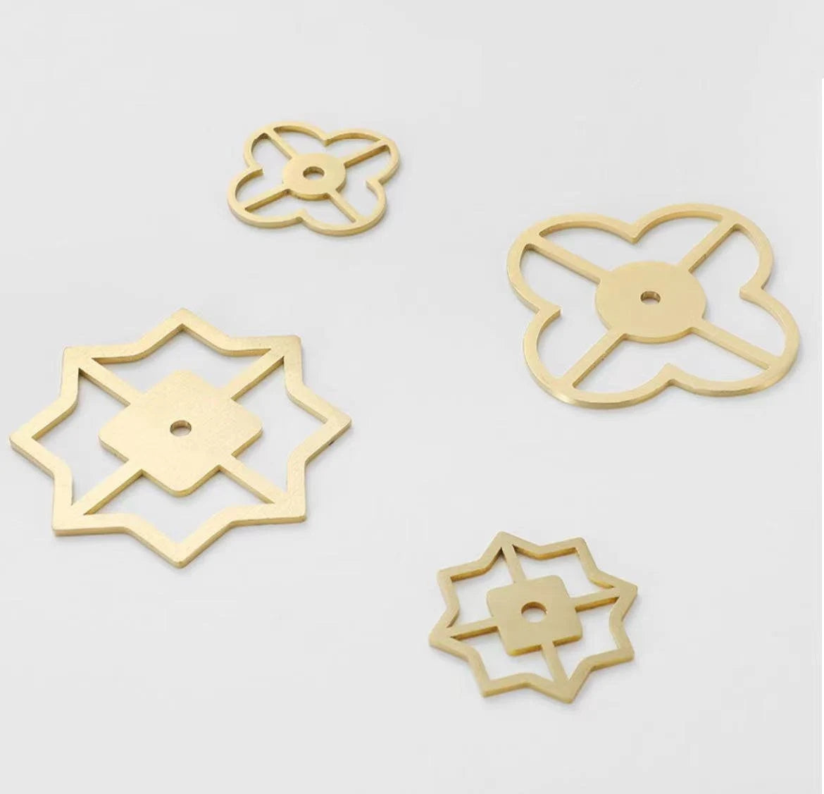 Brass Back Plate for Drawer Knobs, Clover Octagon
