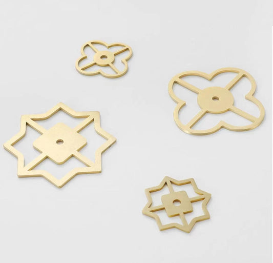 Brass Back Plate for Drawer Knobs, Clover Octagon