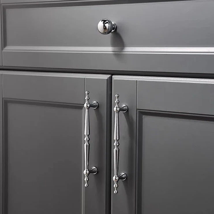 Brass Cabinet Pull Handles, Polished Chrome, Contemporary Kitchen Hardware