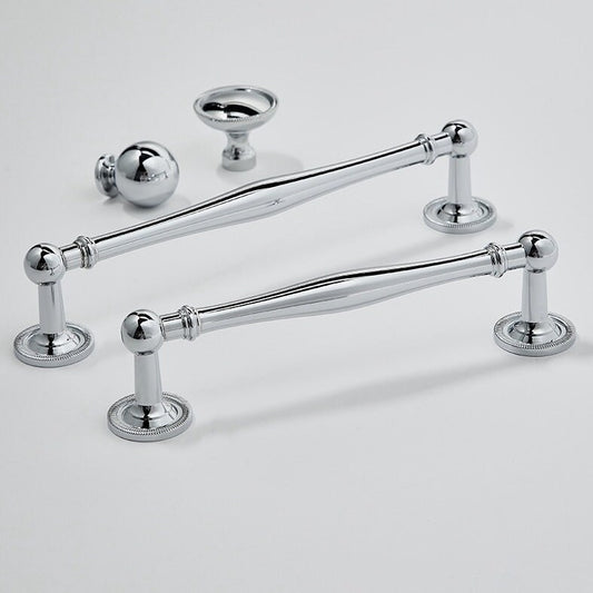 Polished Chrome Cabinet Handles, Shiny Silver Drawer Knobs, Solid Brass