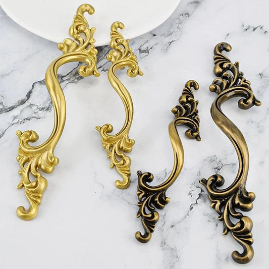 2.5" 3.75" Brass Drawer Pull Handles, Antique Bronze,  French Provincial Hardware 64 96 mm