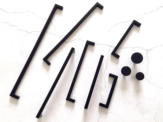 Black Cabinet Pulls Square Drawer Handles Kitchen Lynns Hardware