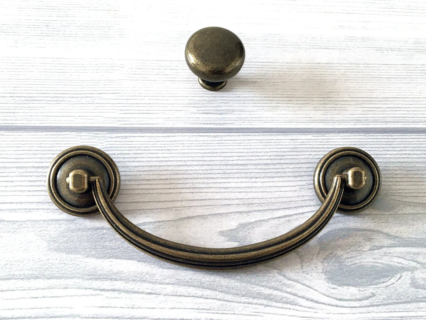 4.75" Drop Bail Dresser Drawer Pulls Antique Bronze Vintage Style 4-3/4 Inch Centers