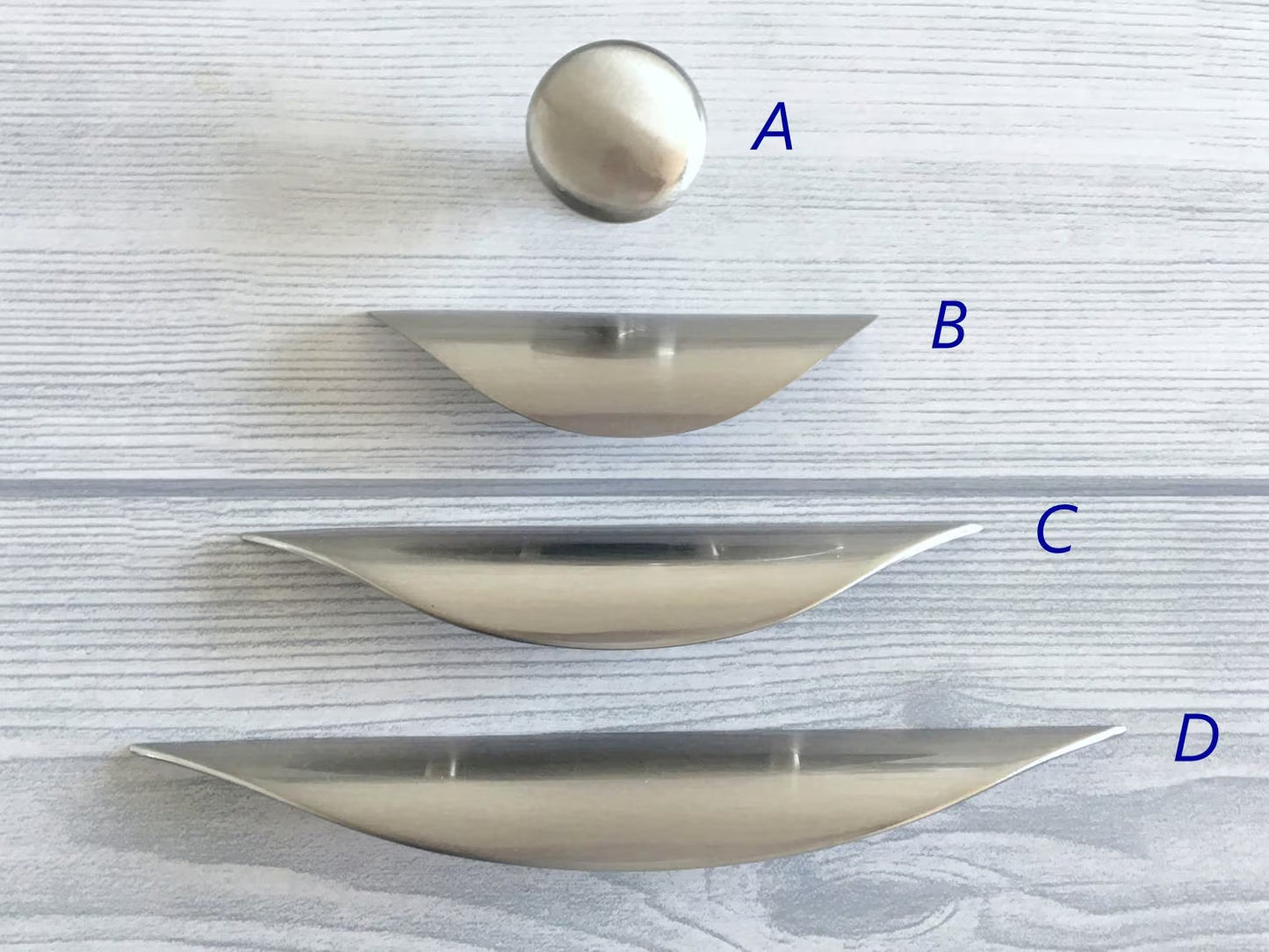 1.25" 2.5" 3.75" Minimalist Nickel Cup Drawer Pulls, Modern Kitchen Cabinet Hardware