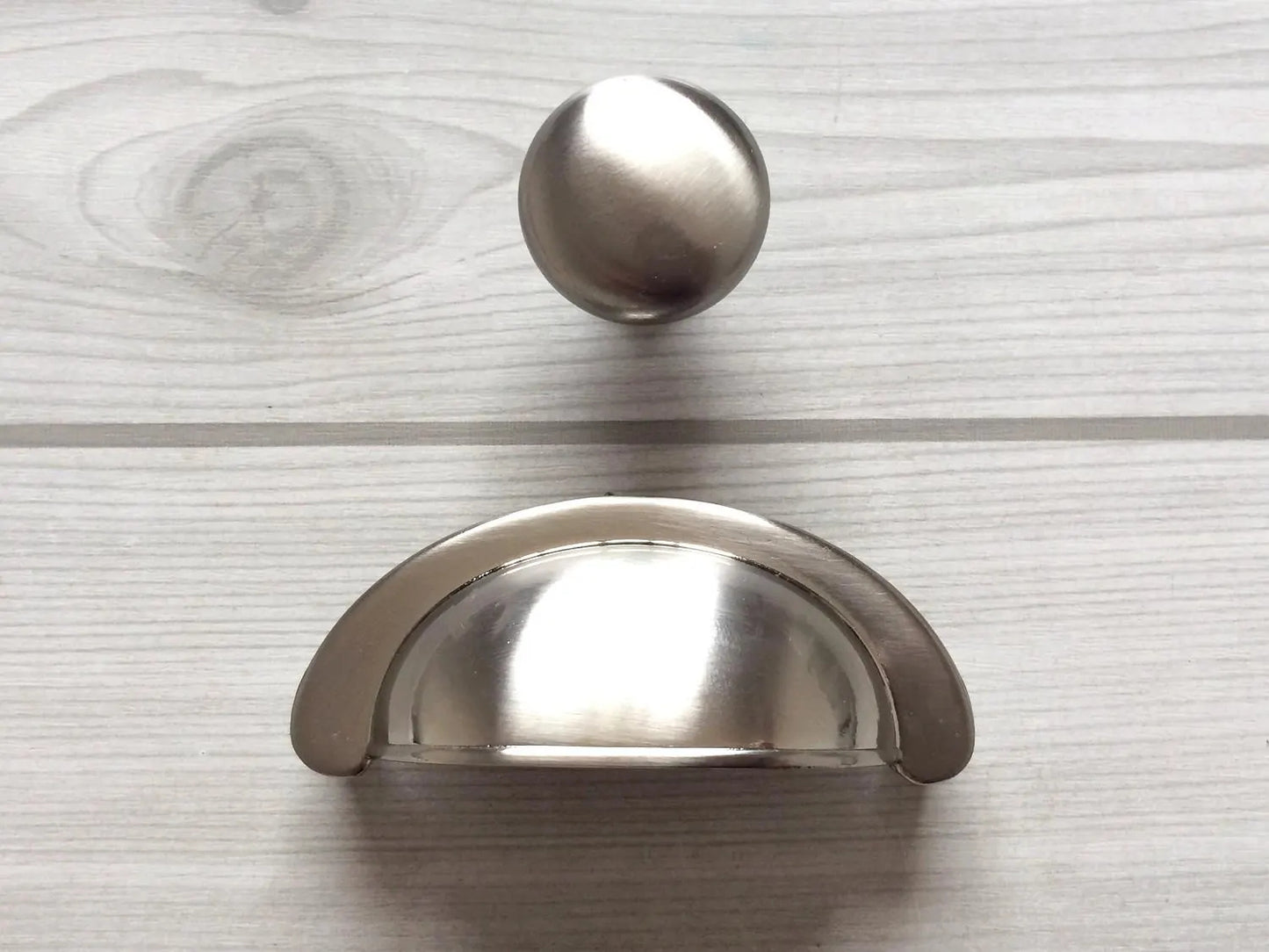 2-3/4" Brushed Nickel Cup Drawer Pull Cabinet Knob 2.75 Inch 70 mm Centers