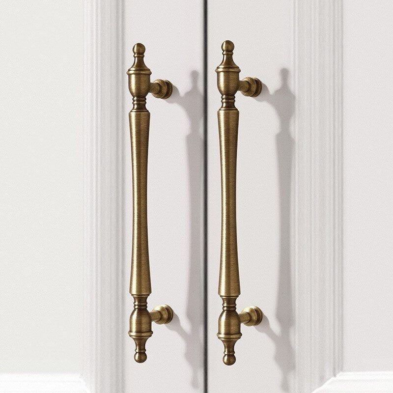 Brass Cabinet Handles Antique Bronze Drawer Pulls, 96 128 160 mm centers
