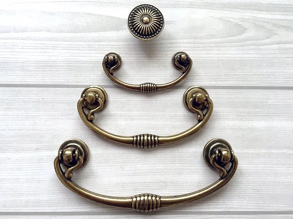 2.5" 3.75" Antique Bronze Bail Drawer Pulls Vintage Style