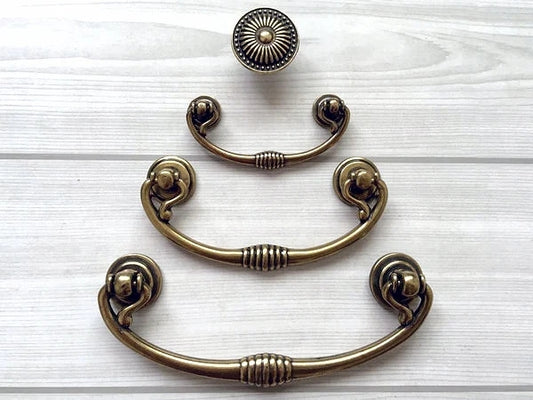 2.5" 3.75" Antique Bronze Bail Drawer Pulls Vintage Style