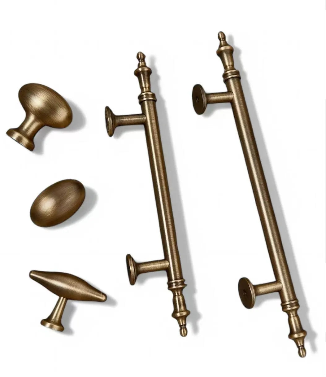 Brass Cabinet Pulls, Antique Bronze, Mid Century Modern Kitchen Hardware