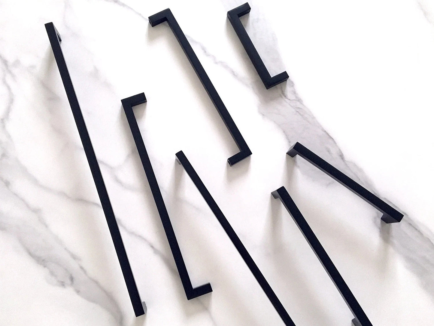 Black Slim Square Drawer Bar Pulls, Minimalist Wardrobe Handles, Kitchen Cabinet Hardware