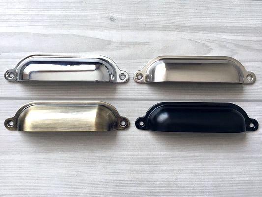 4.75" Cup Drawer Pull Bin Dresser Pulls Handles Bronze Black Nickel Chrome Silver Kitchen Cabinet Hardware 4 3/4"