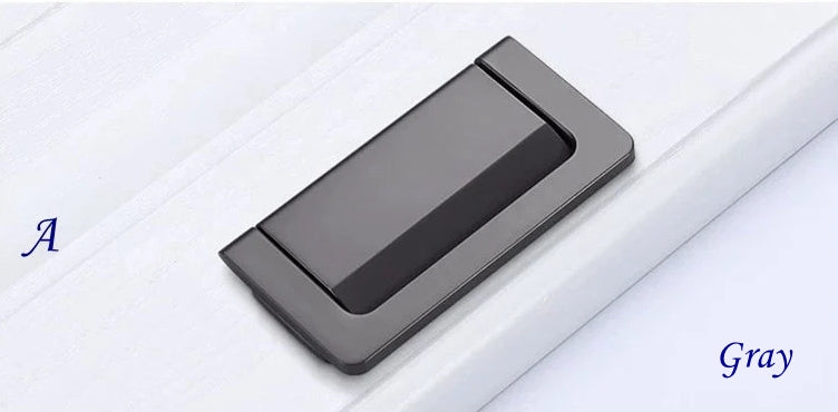 2.5 Inch Gray Drawer Pull Handles Rectangular 64 mm