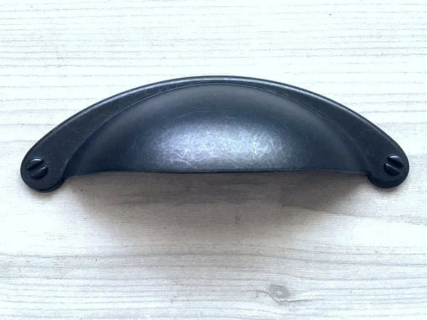 2.5 inch Vintage Look Antique Black Cup Drawer Pull Hardware 64 mm