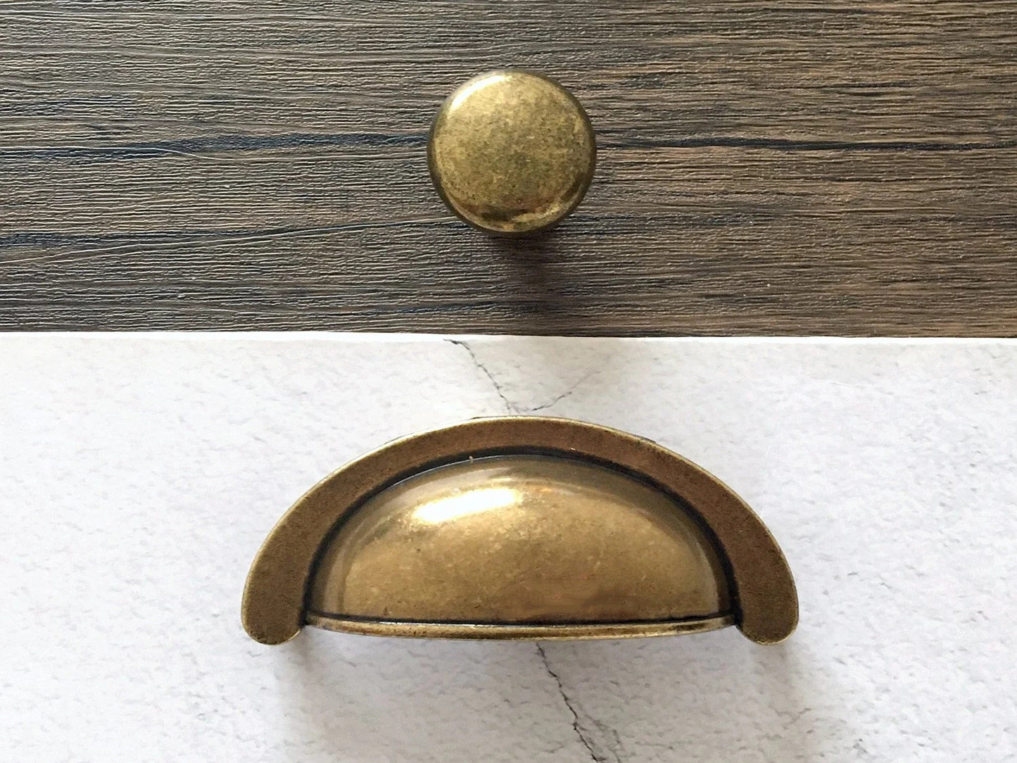2.75 Inches Antique Bronze Cup Drawer Pull 70 mm