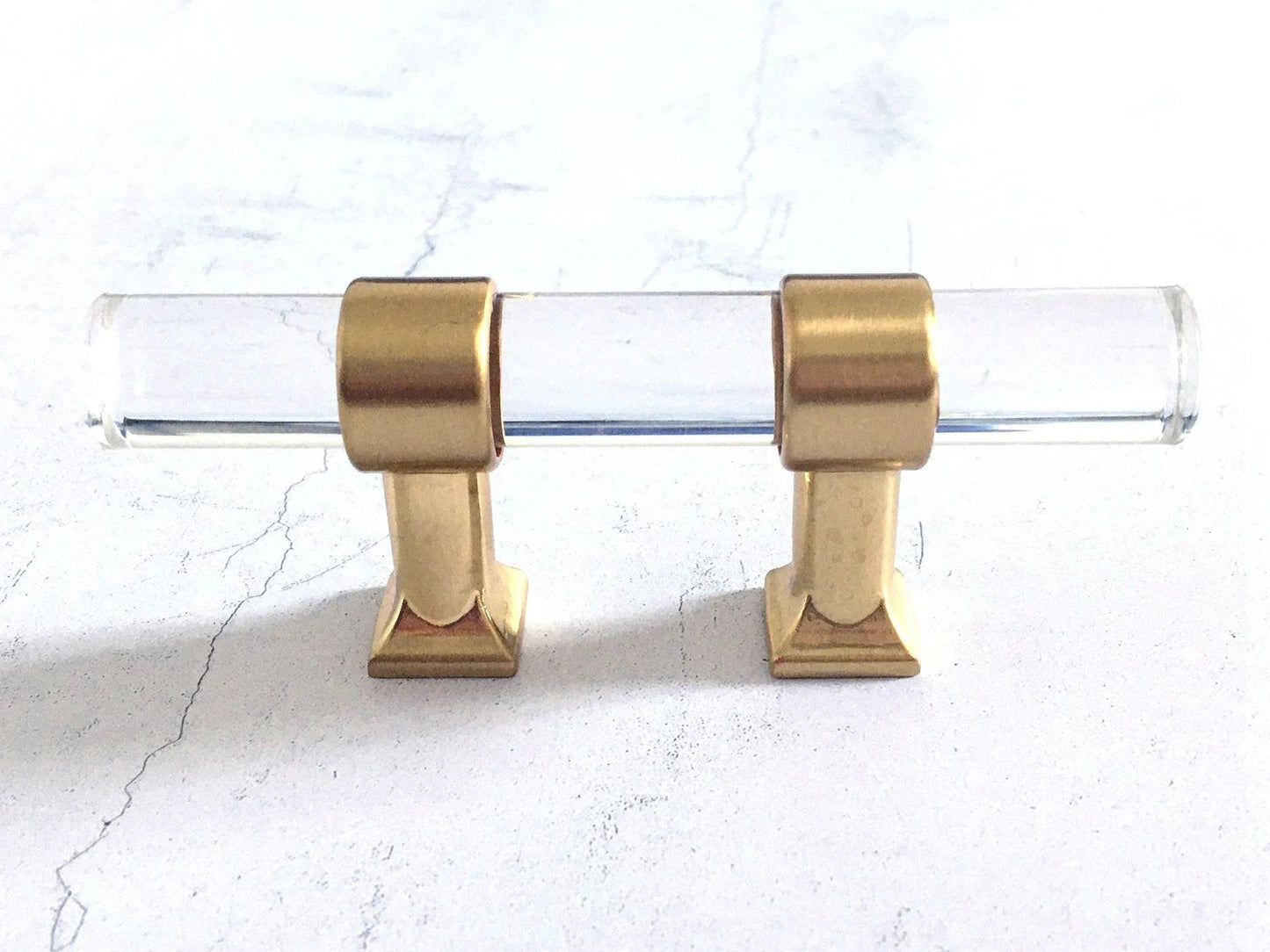 2 inch Drawer Pull Lucite Gold Lynns Hardware