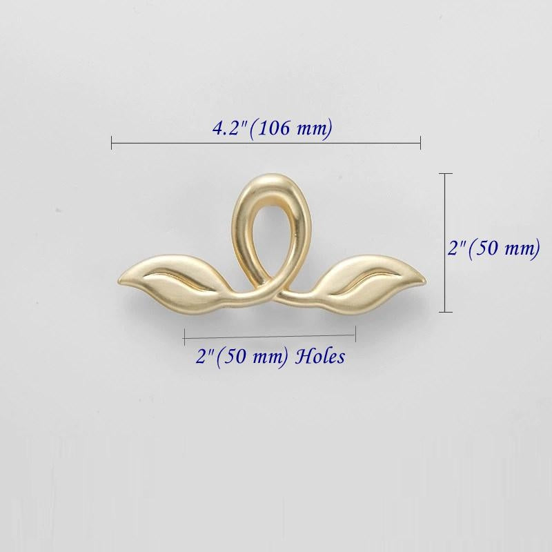 2 inches Dresser Drawer Pull Gold Leaf Hardware