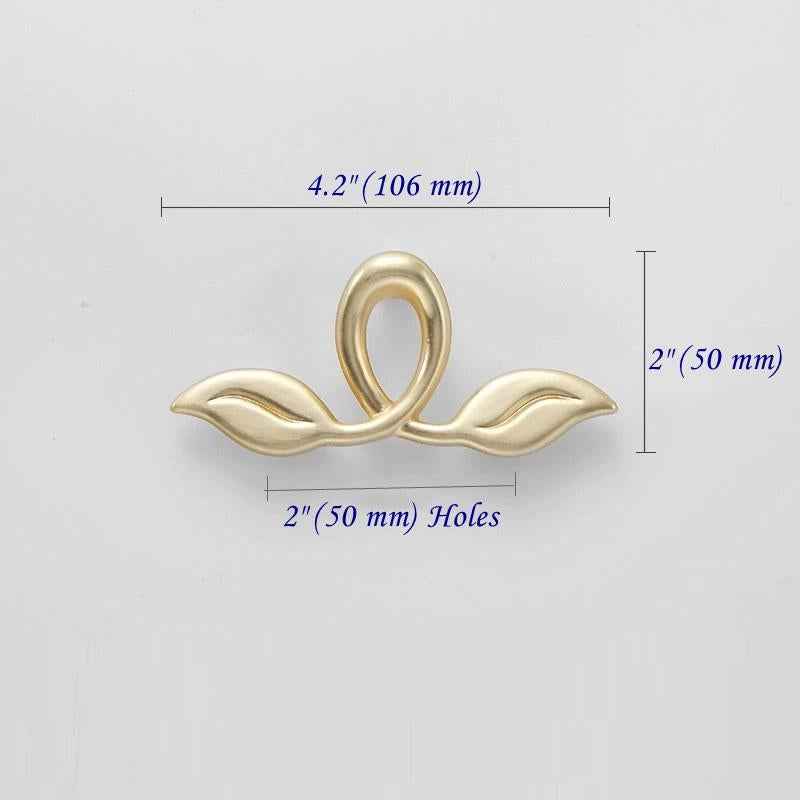 2 inch Leaf Drawer Pulls in Gold / Antique Bronze - Lynns Hardware