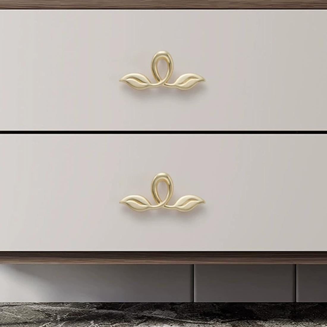 2 Inches Gold Leaf Dresser Drawer Pulls