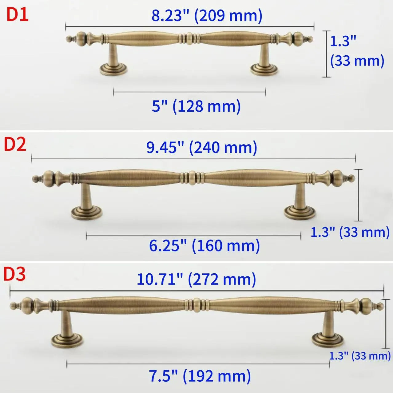 Brass Cabinet Handles, Antique Bronze, European Style Kitchen Hardware