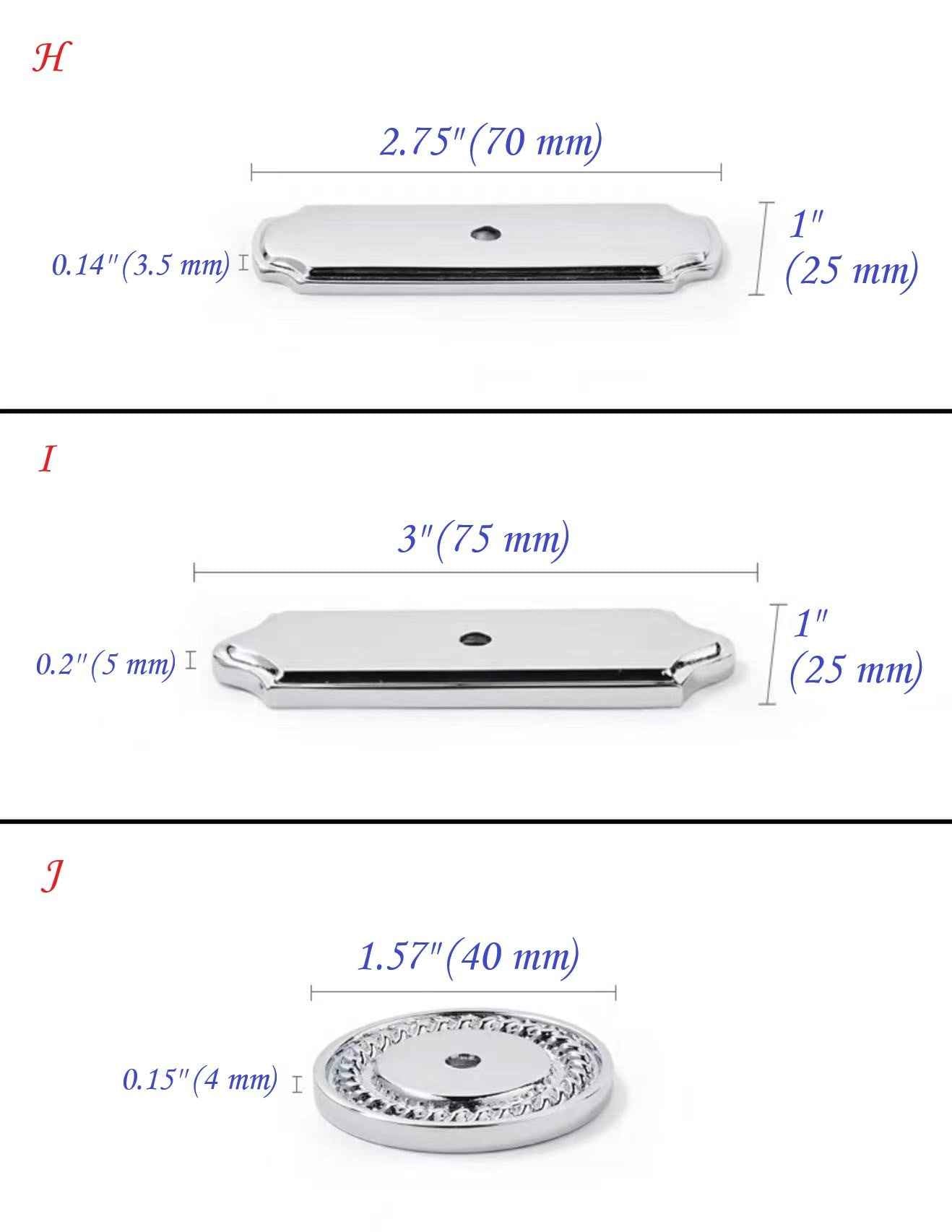 Assorted Polished Chrome Cabinet Knobs & Backplates - Sleek Modern