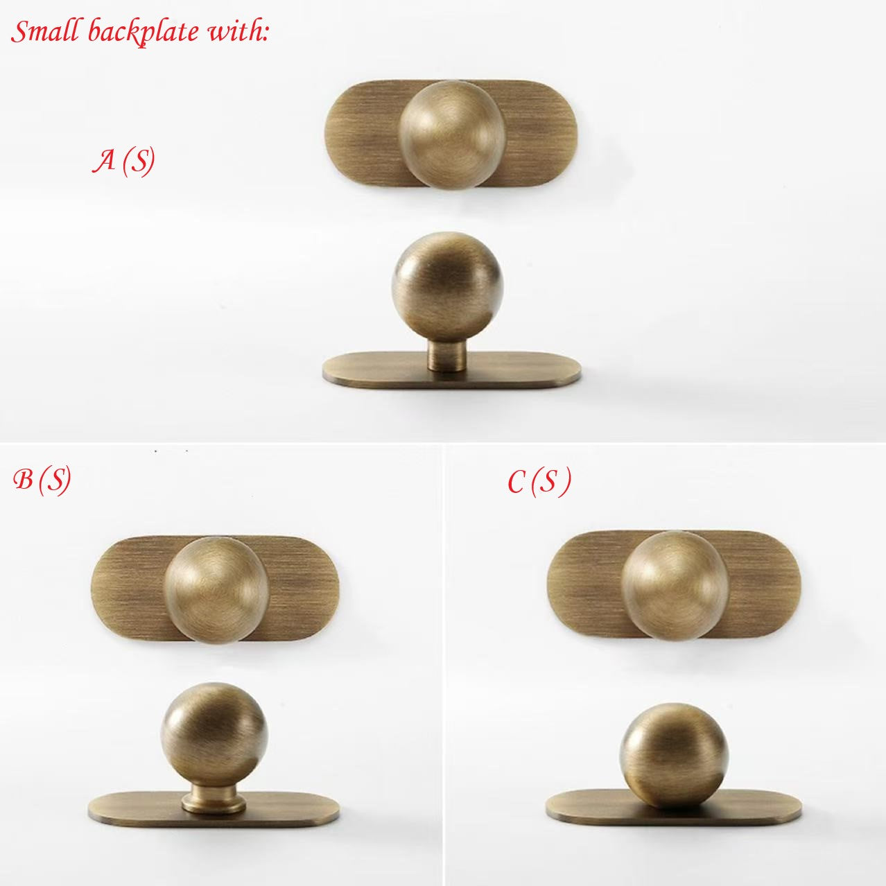 Small backplates with spherical and rectangular designs on a white background