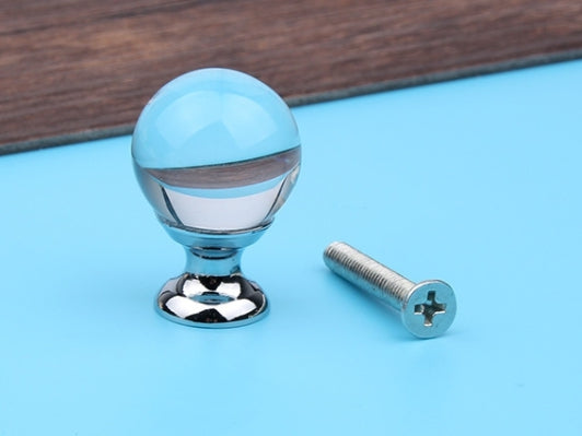 Small Clear Glass Cabinet Pull - 3/4 In Diameter
