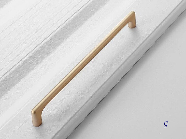 256 mm Brushed Gold Wardrobe Door Pulls Hardware Drawer Handles Modern Japandi