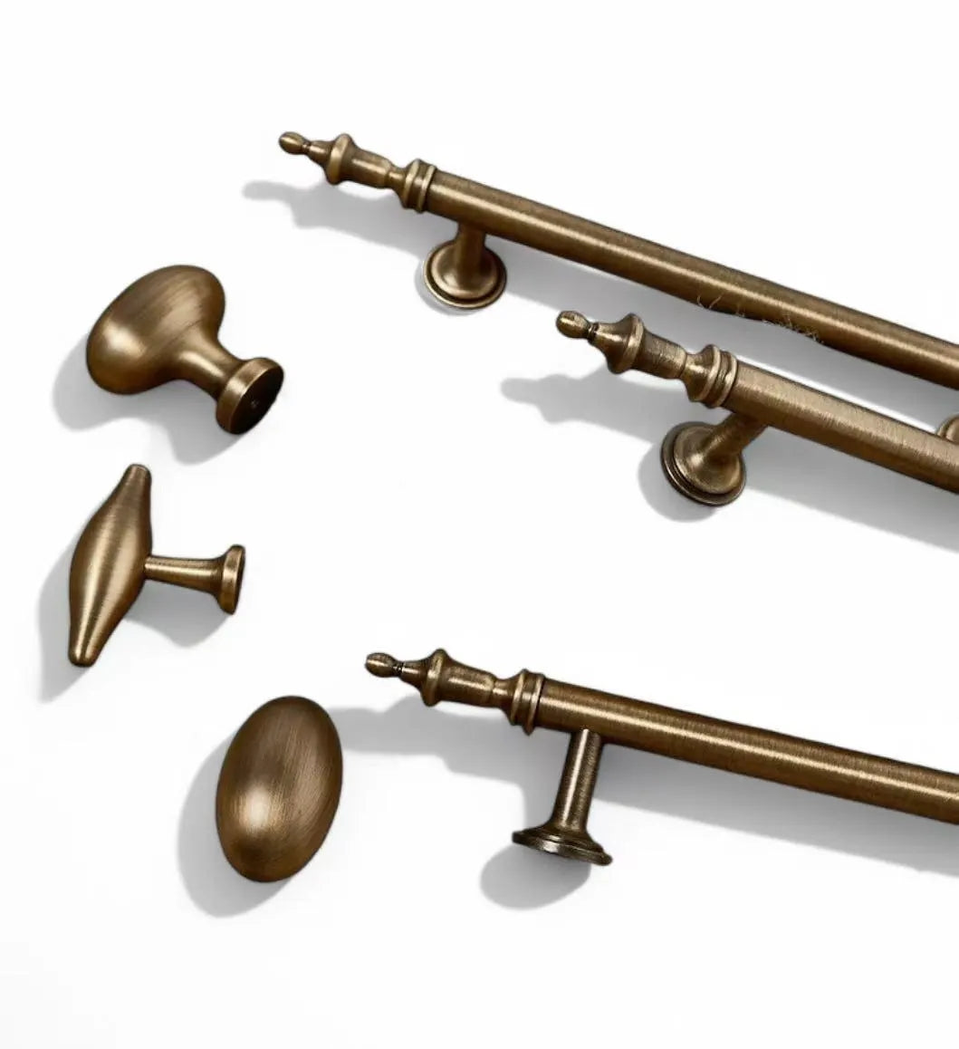 Brass Cabinet Pulls, Antique Bronze, Mid Century Modern Kitchen Hardware