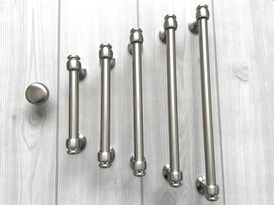 Brushed Nickel Cabinet Bar Pulls - 3" to 12.5"