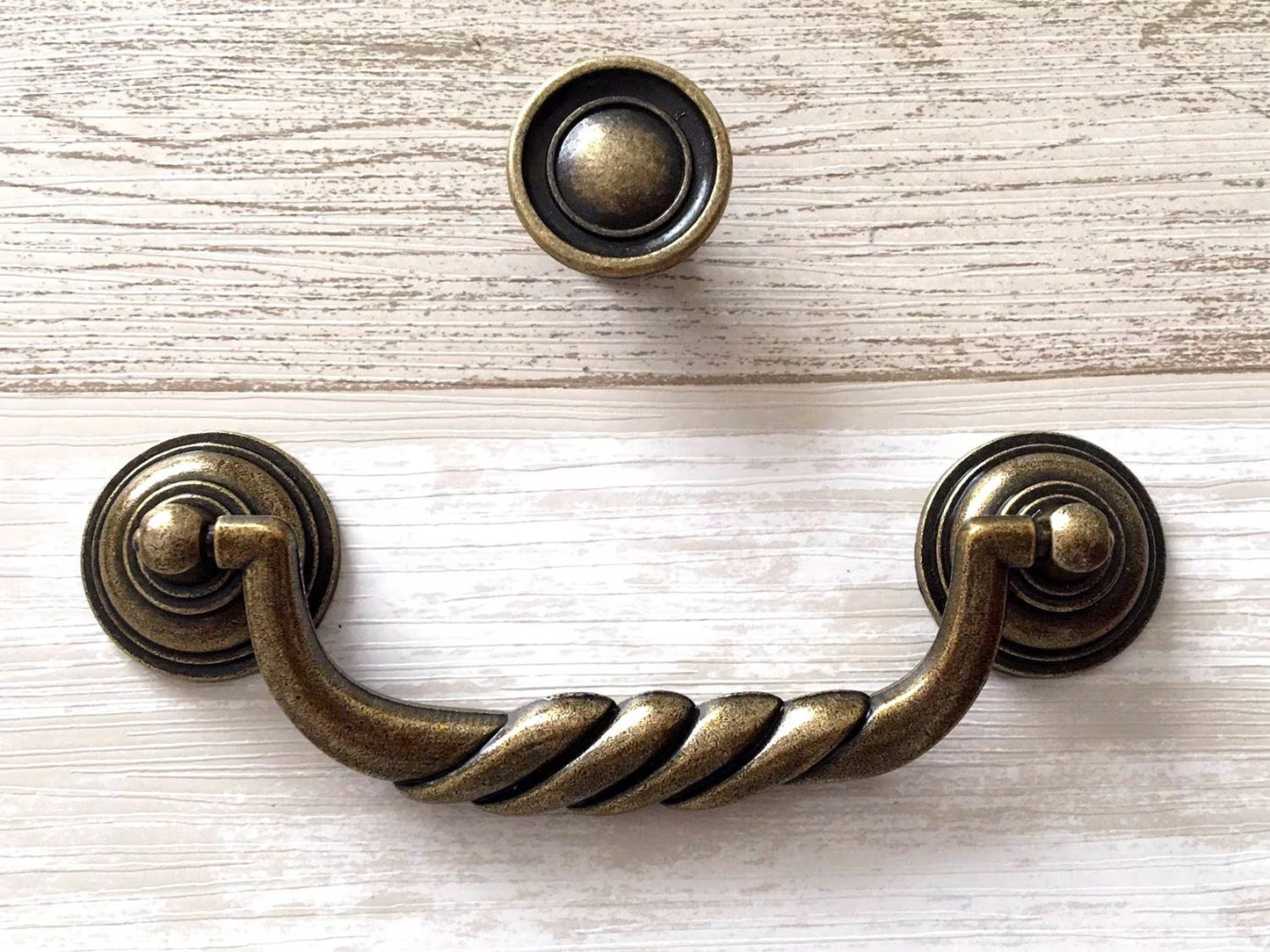 4 1/2" Bail Drawer Pull Handles Antique Bronze Drop Handle 4.5 Inch Centers
