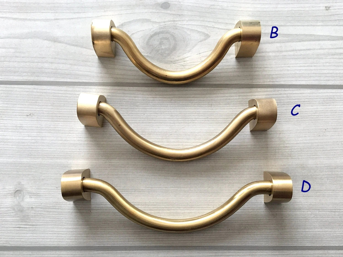 3.75” 4" 4.5" 5" Brass Bail Drawer Pull, Drop Swing Handle, MCM Kitchen Cabinet Hardware