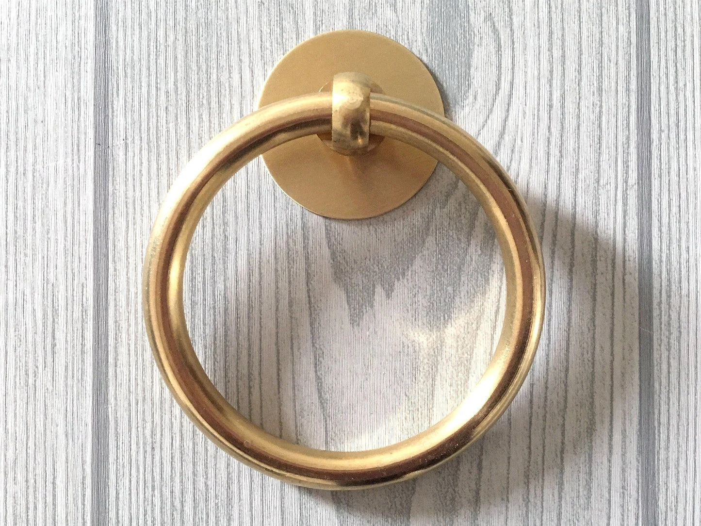 Dia 3.1" 80 mm Large Brass Drop Ring Drawer Pull Vintage Style, Unlaquered, Bronze Gold