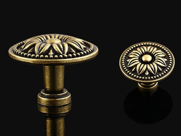 Vintage Style Dresser Drawer Pulls, Antique Bronze, Georgian Cabinet Hardware