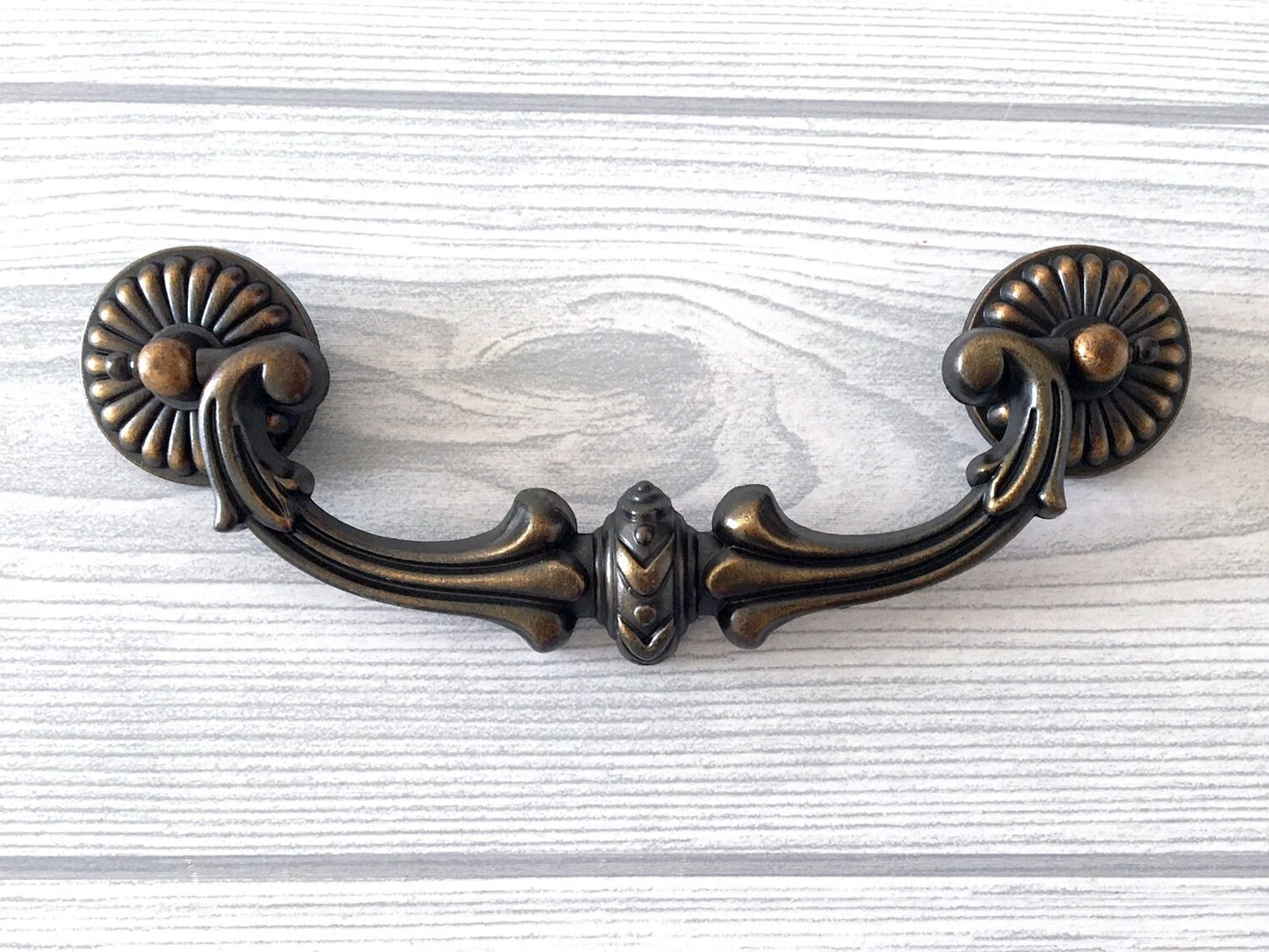 5" Centers Vintage Style Drop Bail Drawer Pulls, Antique Black, Antique Gold Brass, 128 mm Centers