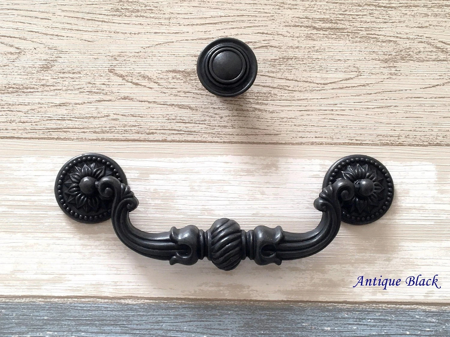 5.75" Vintage Style Bail Drawer Pull Handle Antique Bronze Black Drop Swing