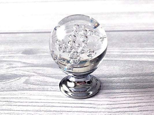 Bubble Glass Knobs, Gold, Silver, Drawer Pulls, Kitchen Cabinet Hardware