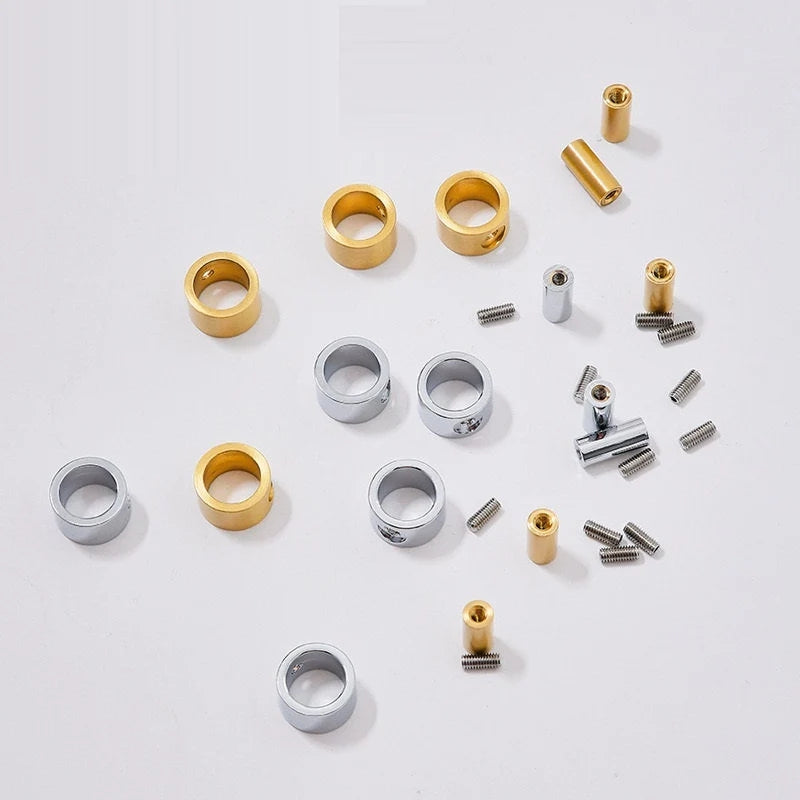 Brass Post Bracket for Lucite Handles and Wood Pulls, Brushed Gold, Polished Chrome