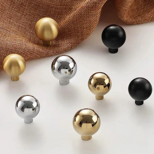 Brass Ball Knobs, Black Gold Chrome Nickel