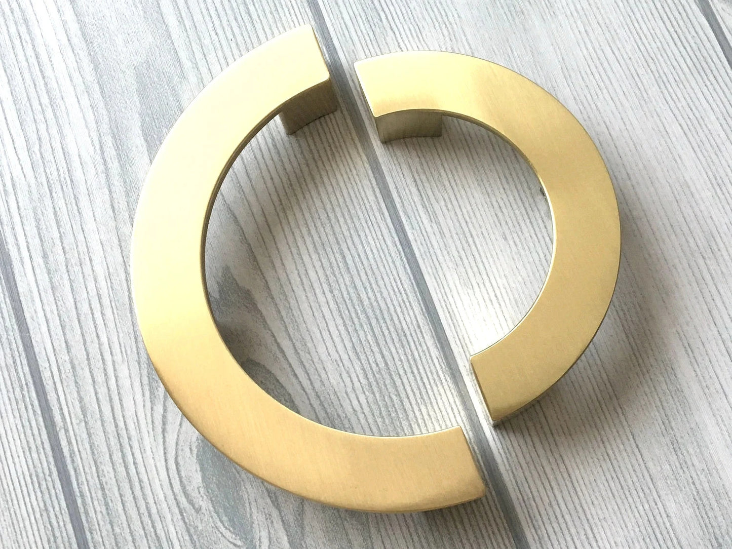 Half Circle Cabinet Handles, MCM Drawer Pulls 3.75" 5" Centers, Gold Nickel Black Bronze