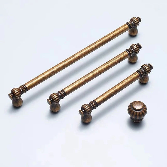 3.75" 5" 7.5" Antique Brass Cabinet Pulls, Mid Century MCM Kitchen Hardware