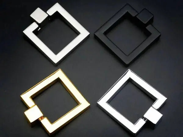 Square Ring Drawer Pull Cabinet knobs, Gold, Nickel, Bronze, Black, Modern Geometric Hardware