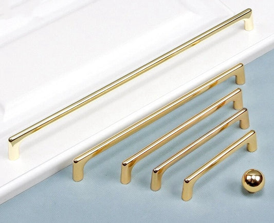 Polished Gold Cabinet Pulls, MCM Wardrobe Handles, Kitchen Hardware