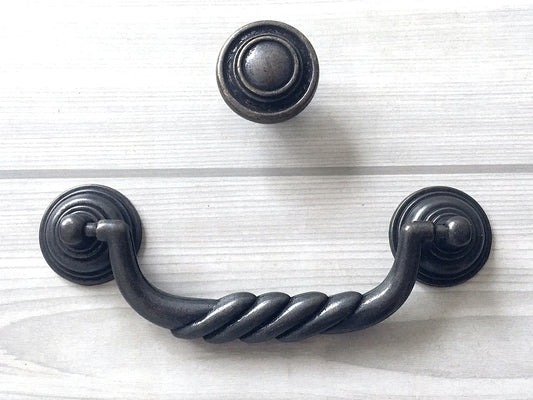 4.5" Bail Drawer Pull Handles Dark Antique Bronze Drop Handle