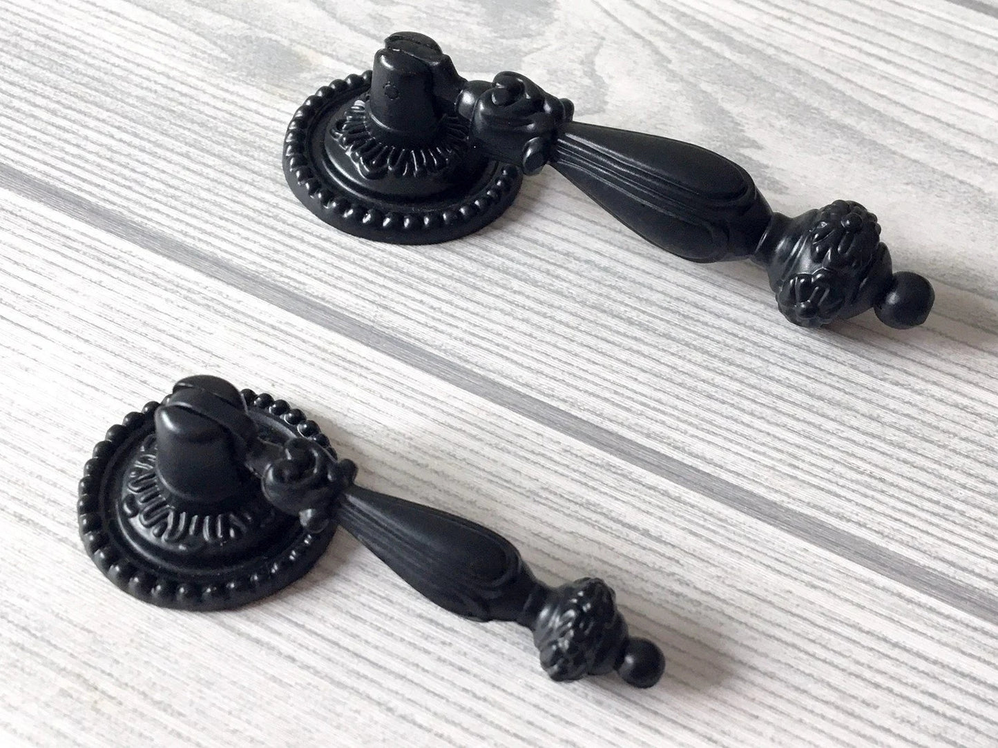 Black Pendant Drawer Pull Drop Vintage Style Hardware