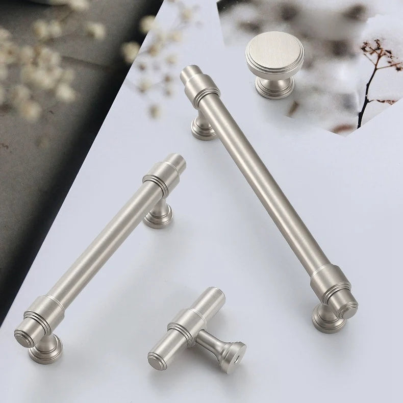 Minimalist Cabinet Bar Pulls, Solid Brass, Brushed Nickel, Modern Kitchen Hardware