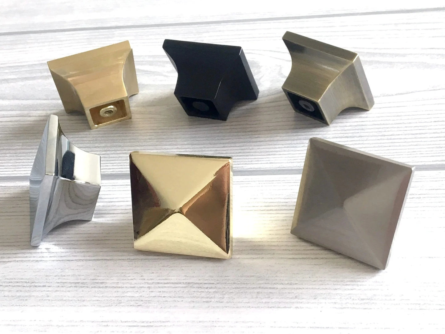 Square Cabinet Knobs, Modern Kitchen Hardware, Gold Nickel Bronze Chrome Black
