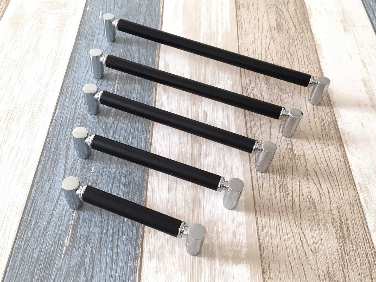 Modern Cupboard Bar Handle, Black Silver Wardrobe Pull, Drawer Knob