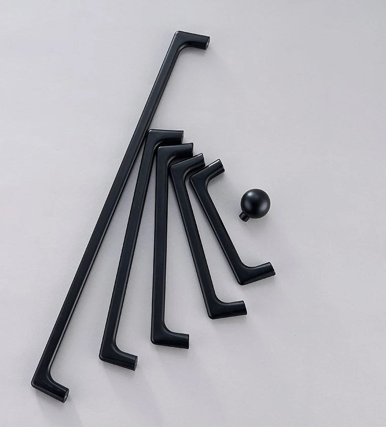 Black Cabinet Pulls and Knobs, Minimalism Kitchen Hardware